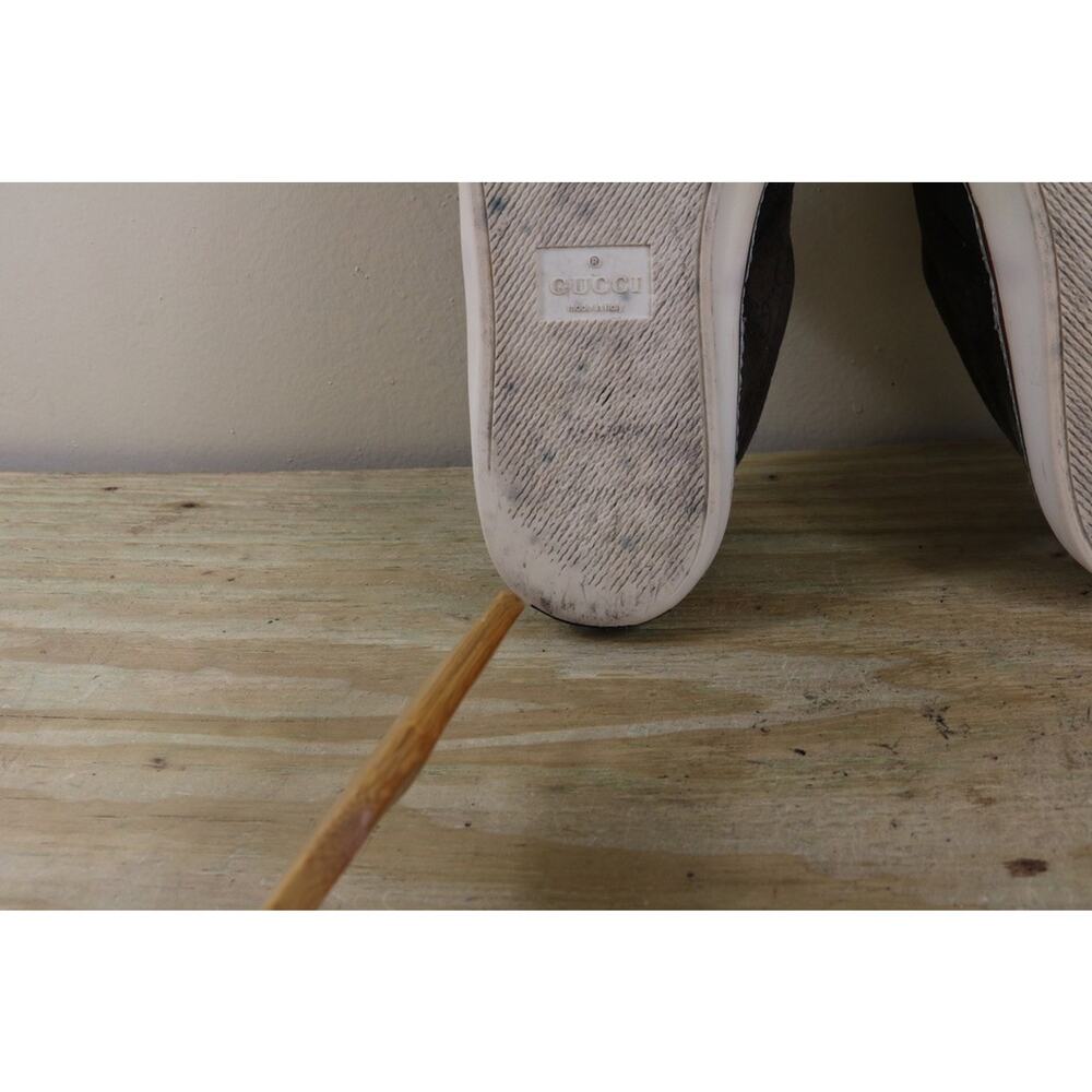 Gucci Sneakers 41 Brown Suede Lifford Antique Slip On Shoes Italy - Picture 12 of 16